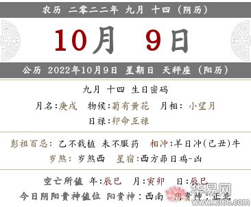 2022农历9月最好的日子_2022年农历九月黄道吉日,第4张