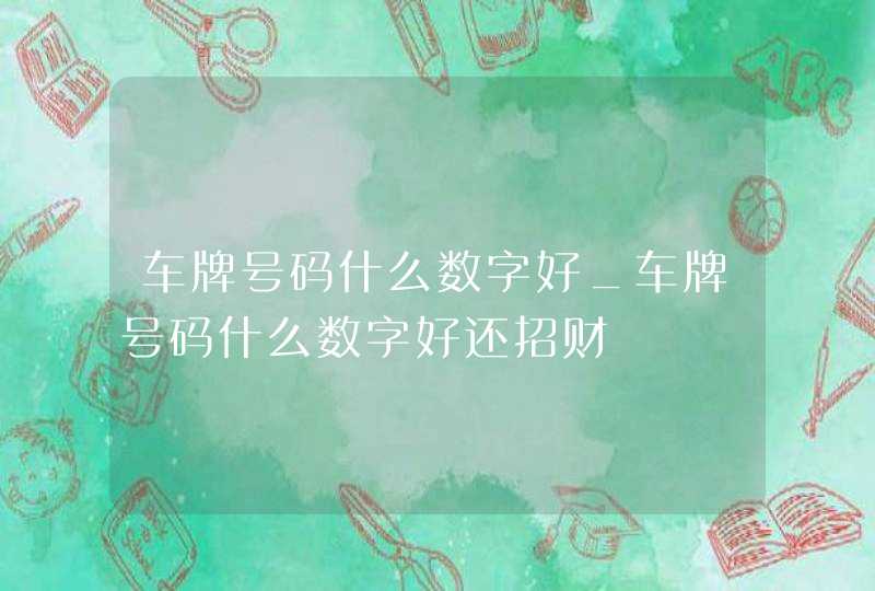 车牌号码什么数字好_车牌号码什么数字好还招财,第1张