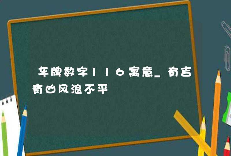 车牌数字116寓意_有吉有凶风浪不平,第1张