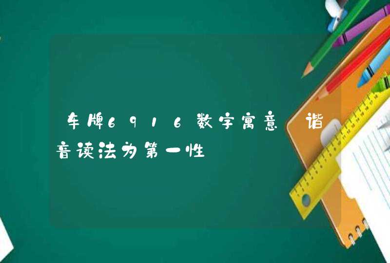 车牌6916数字寓意_谐音读法为第一性,第1张